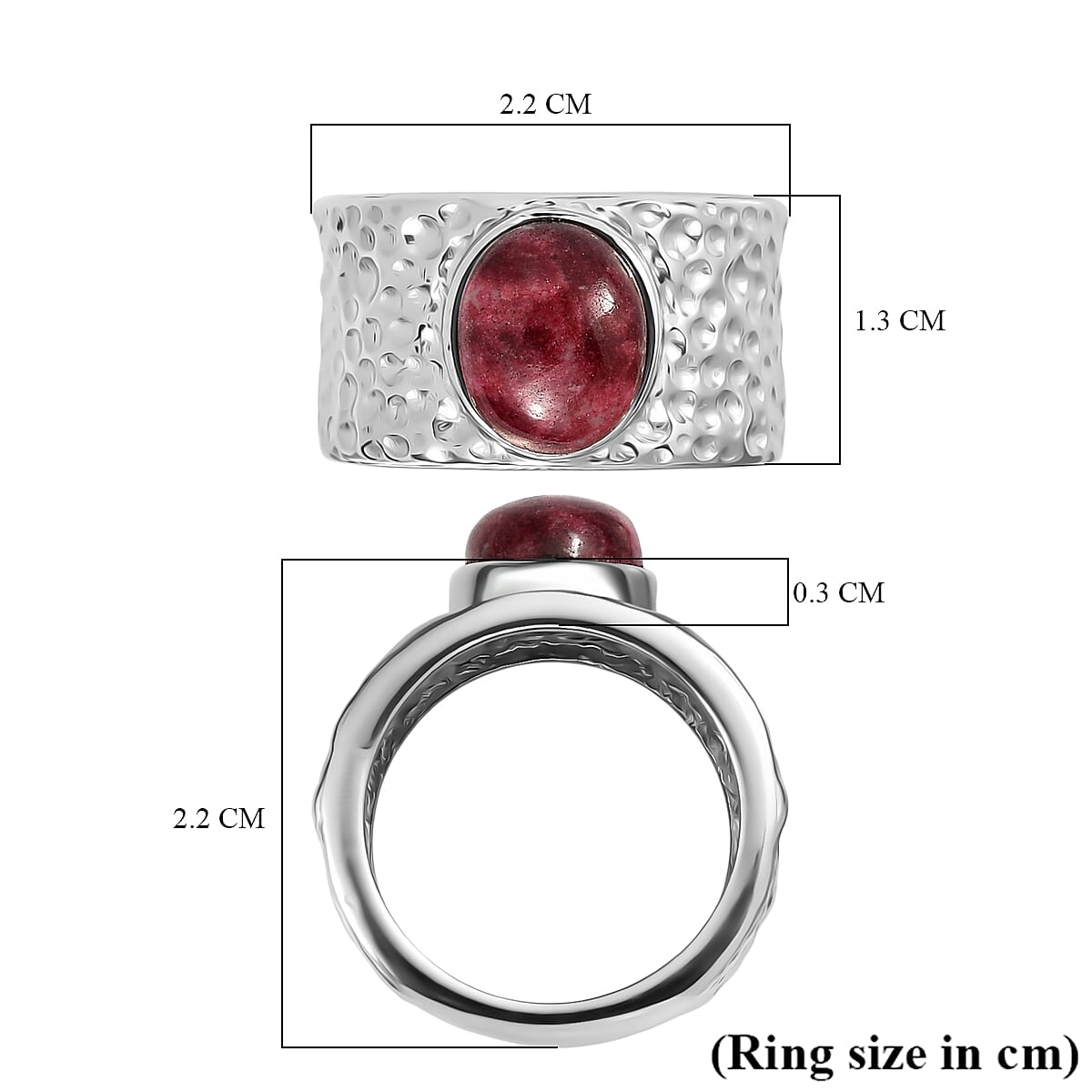 EverTrue Thulite Solitaire Ring 4.15 Ct.