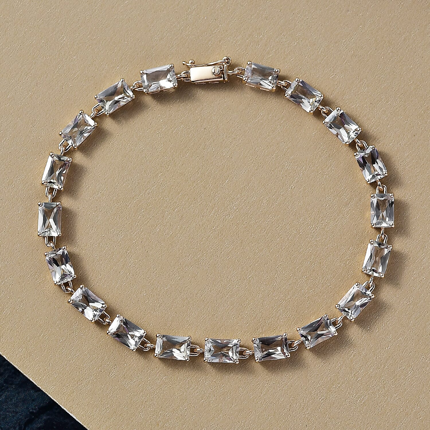 Black Friday Doorbuster - Luxoro 9K Yellow Gold AAA Radiant Cut Natural Turkizite Bracelet (Size 8) with GB Lock Box 13.69 Ct.