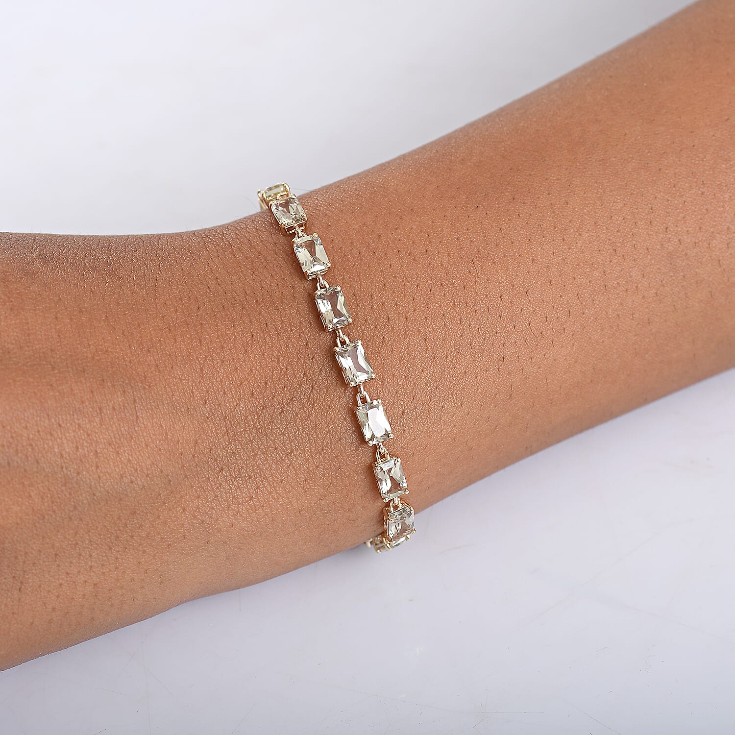 Black Friday Doorbuster - Luxoro 9K Yellow Gold AAA Radiant Cut Natural Turkizite Bracelet (Size 8) with GB Lock Box 13.69 Ct.