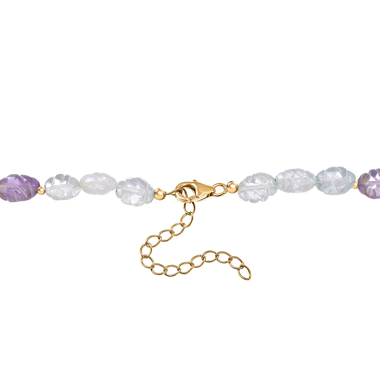 D'Joy Aquamarine, Citrine & African Amethyst Necklace (Size 18) in 18K Vermeil Yellow Gold Plated Sterling Silver 115.00 Ct.