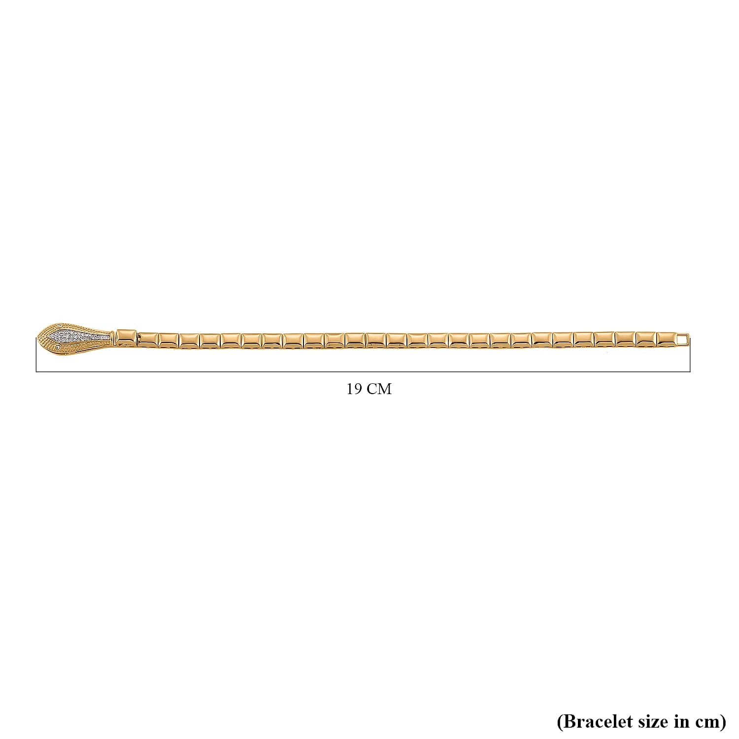 Luxuriant Lab Grown Diamond (SI-GH) Tennis Bracelet (Size 7.5) in 18K Vermeil Yellow Gold Plated Sterling Silver 0.20 Ct, Silver Wt. 14.14 Gms.