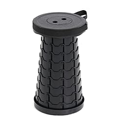 Portable Folding & Retractable Telescopic Stool (44cm Adjustable) - Black