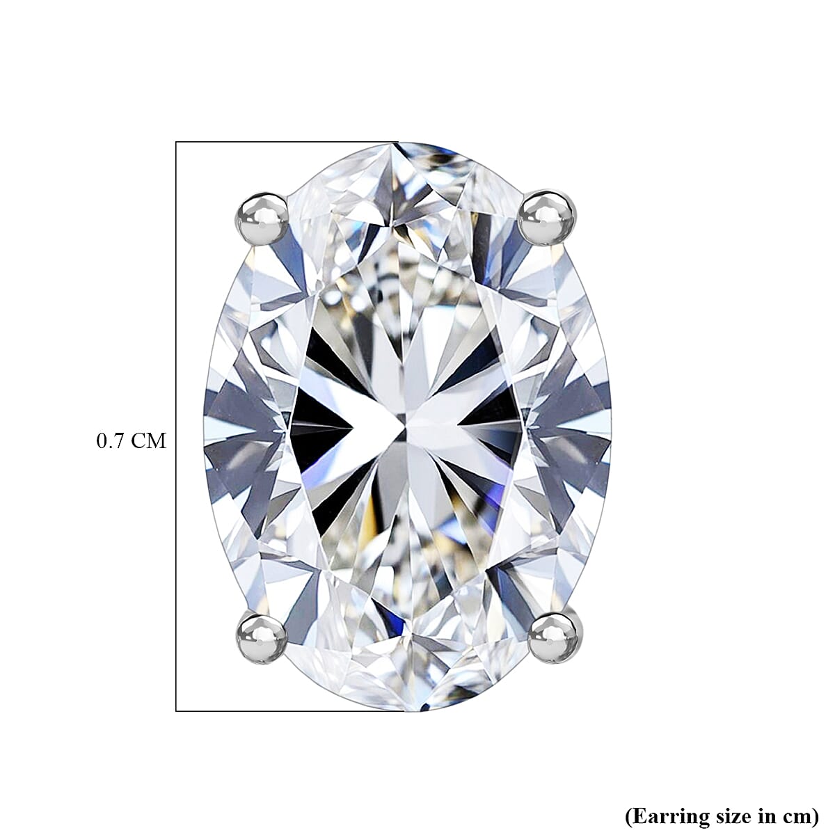 Luxuriant Lab Grown Diamond Solitaire Stud Push Post Earring in Rhodium OverlaySterling Silver  1.030  Ct.