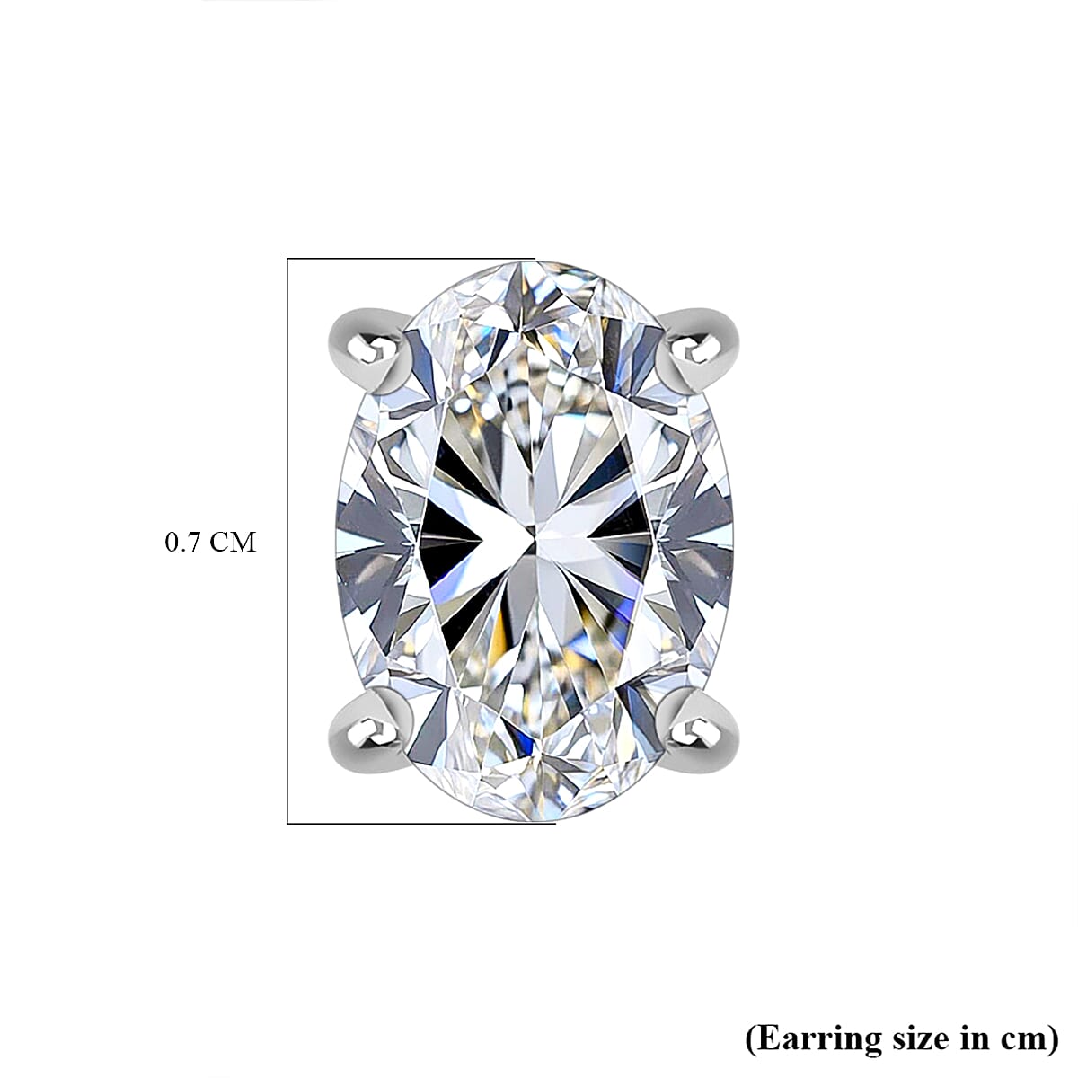 Luxuriant Lab Grown Diamond Solitaire Stud Push Post Earring in Rhodium OverlaySterling Silver  1.520  Ct.