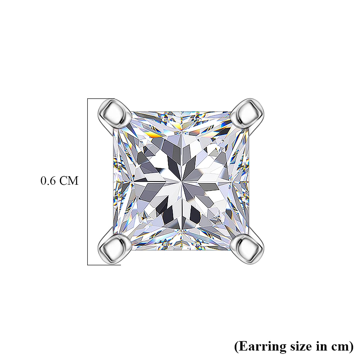 Luxuriant Lab Grown Diamond Solitaire Stud Push Post Earring in Rhodium OverlaySterling Silver  1.500  Ct.