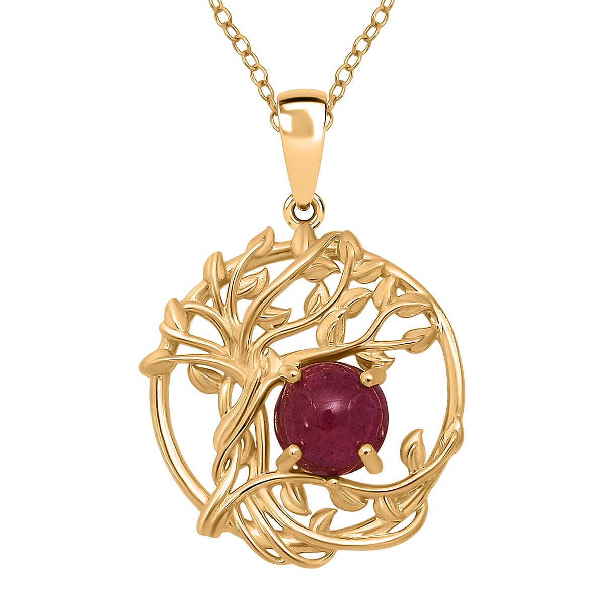 D'Joy Cabo Delgado Ruby Pendant in Yellow Gold Plated Sterling Silver 2.45 Ct.