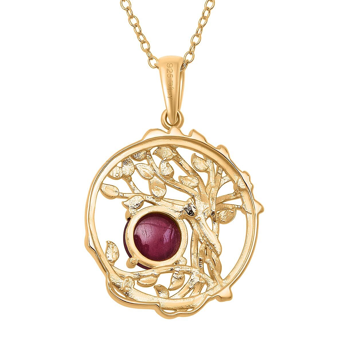 D'Joy Cabo Delgado Ruby Pendant in Yellow Gold Plated Sterling Silver 2.45 Ct.