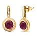 D'Joy Cabo Delgado Ruby & White Zircon Earring with Push Back in Rhodium Overlay Sterling Silver 2.96 Ct.