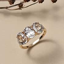 NY Closeout - 14K Yellow Gold AAAA Turkizite & Natural Diamond (I2-GH) Ring 4.60 Ct.