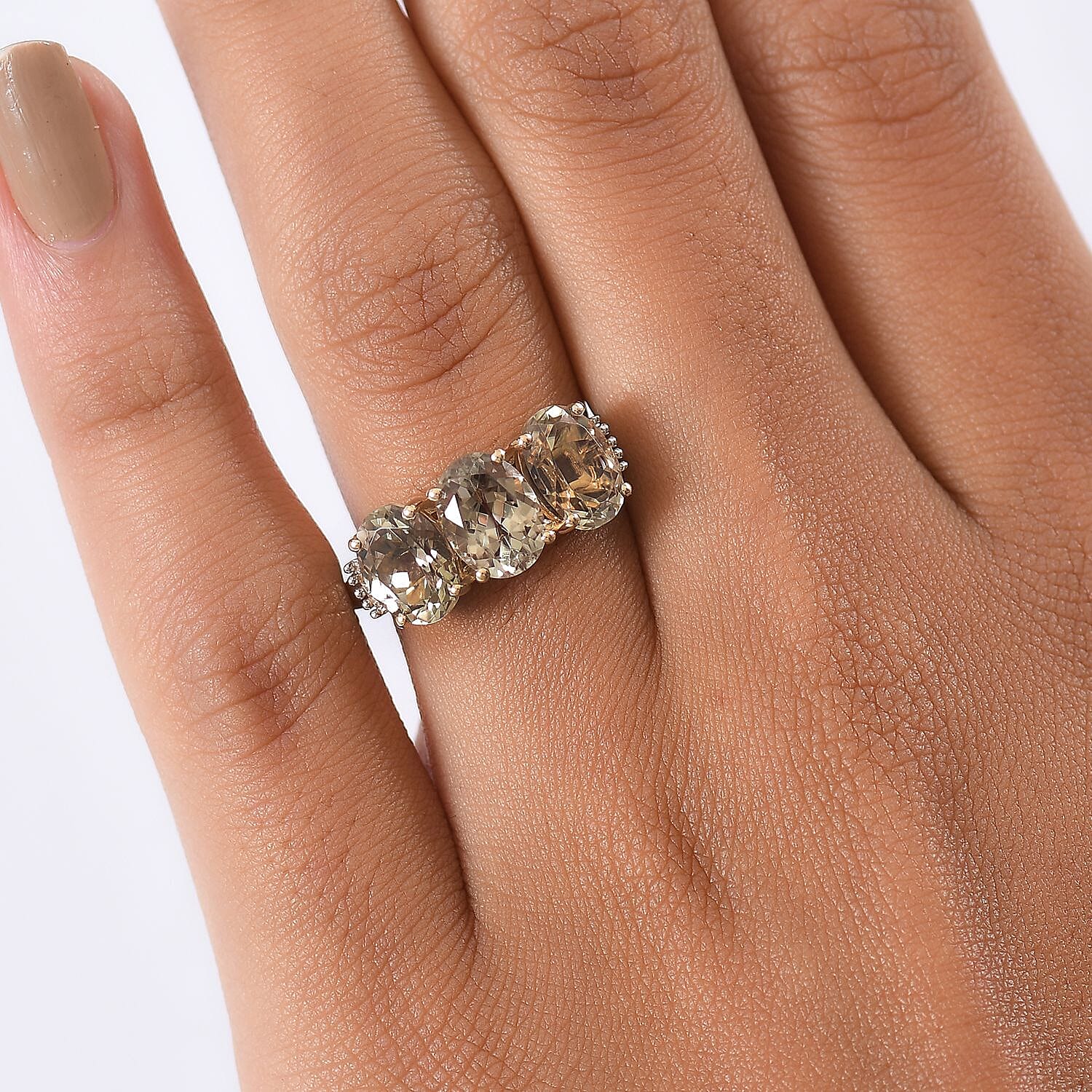 NY Closeout - 14K Yellow Gold AAAA Turkizite & Natural Diamond (I2-GH) Ring 4.60 Ct.