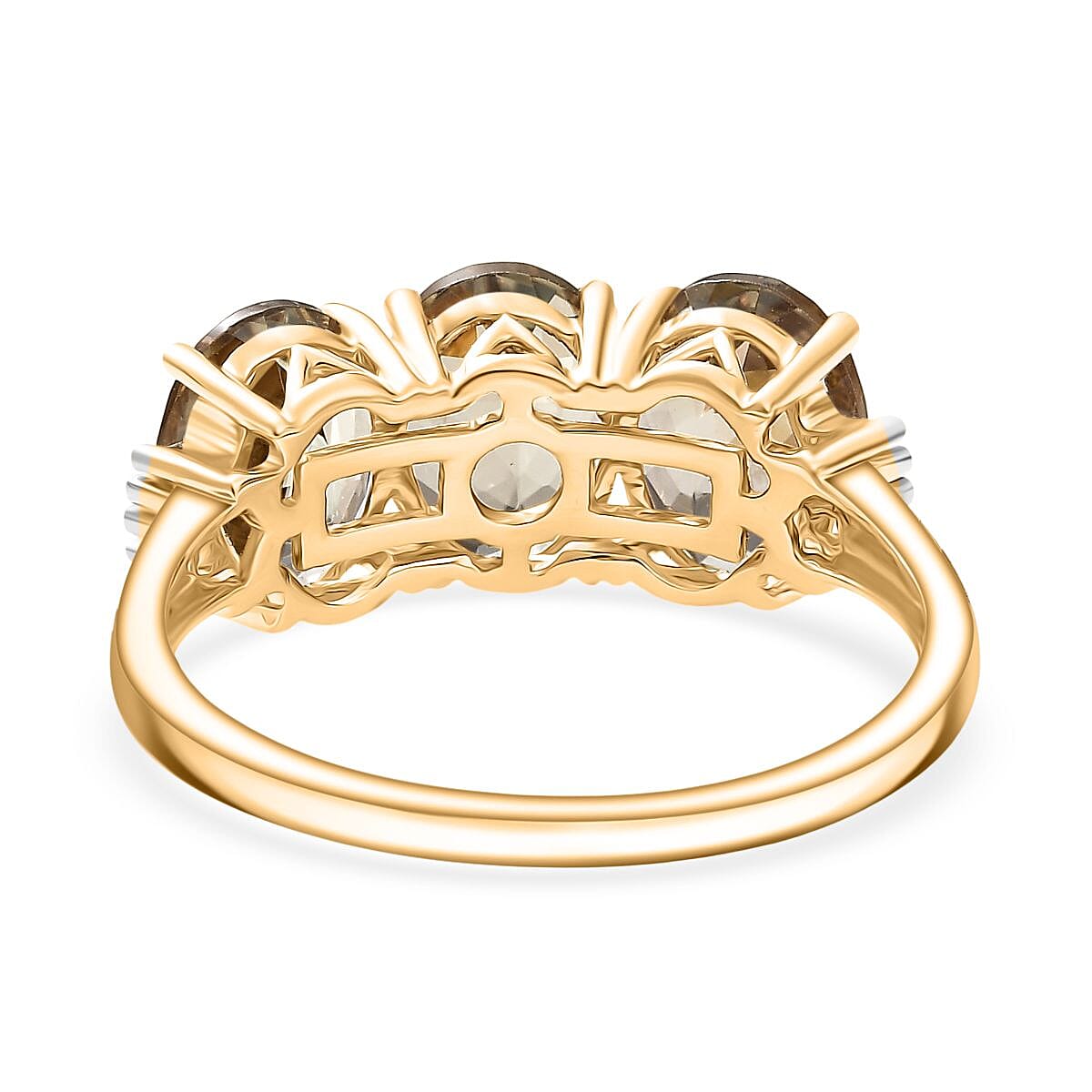 NY Closeout - 14K Yellow Gold AAAA Turkizite & Natural Diamond (I2-GH) Ring 4.60 Ct.