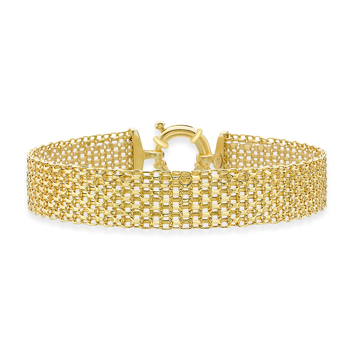 Hatton Garden CloseOut - 9K Yellow Gold Bismark Bracelet (Size 7.5) with Senorita Clasp, Gold Wt. 7.80 Gms.