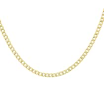18K Yellow Gold 5.5MM Curb Necklace (Size 18) with Lobster Clasp