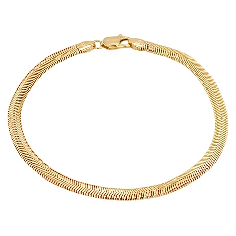 Close Out Deal - 9K Yellow Gold Flat Snake Bracelet (Size 7.5) with Lobster Clasp, Gold Wt. 5.15 Gms.