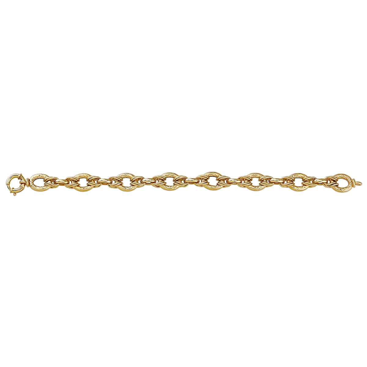 9K Yellow Gold Textured Bracelet (Size 7.5) with Senorita Clasp, Gold Wt. 11.70 Gms.