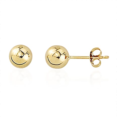 Close Out Deal - 9K Yellow Gold Ball Stud Earring with Push Back