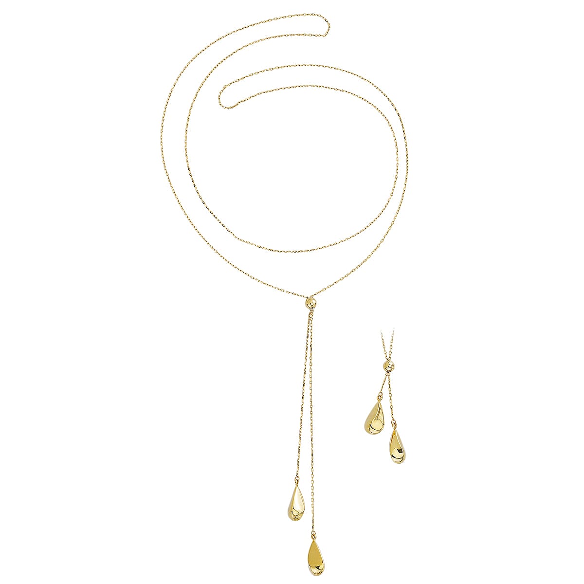 LIMITED EDITION - Designer Inspired 9K Yellow Gold Lariat AMORE Necklace (Size 28 Adjustable). Gold Wt 2.50 Gms