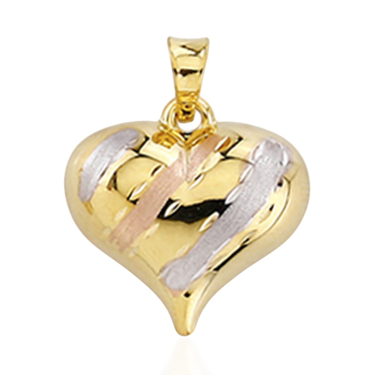 Vicenza Buy-9K Tri Colour Gold Heart Pendant