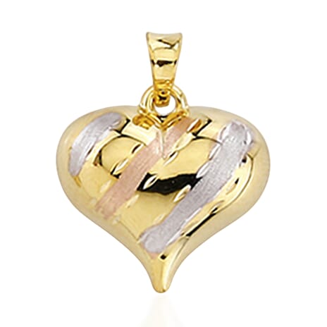 Vicenza Buy-9K Tri Colour Gold Heart Pendant