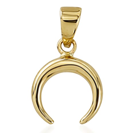 9K Yellow Gold Crescent Moon Pendant