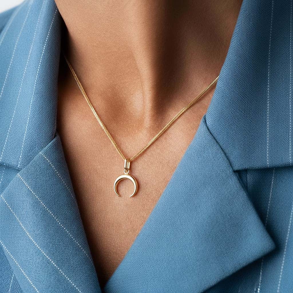 Close Out Deal - 9K Yellow Gold Crescent Moon Pendant