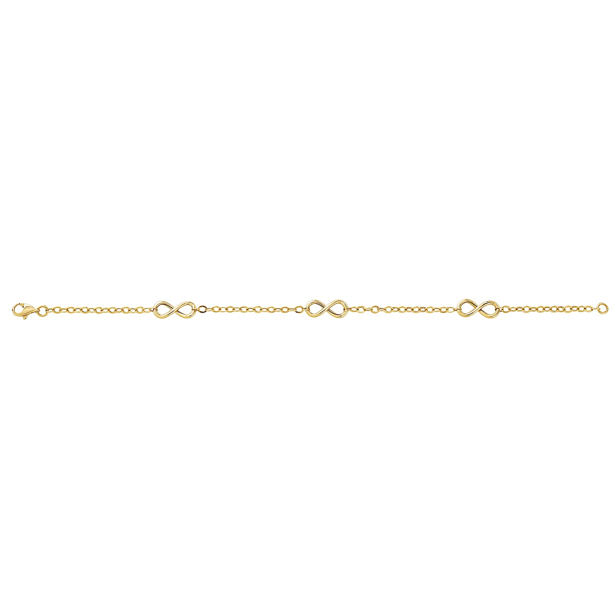 LIMITED EDITION Designer Inspired 9K Yellow Gold infinity Bracelet (Size 7.5) with Lobster Clasp