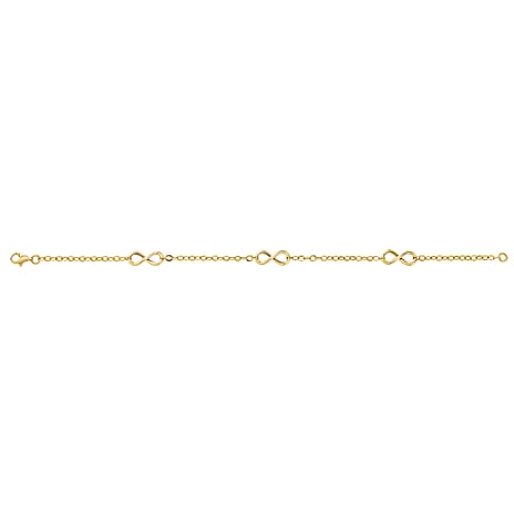 LIMITED EDITION Designer Inspired 9K Yellow Gold infinity Bracelet (Size 7.5) with Lobster Clasp