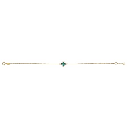 Designer Inspired Close Out - 9K Yellow Gold Malchate Clover Bracelet (Size 7-7.5) with Spring Ring Clasp