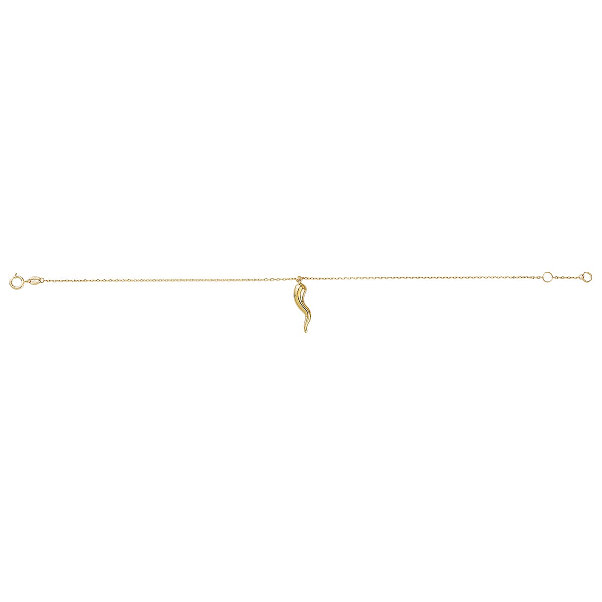 GP Collection-9K Yellow Gold Chilli Bracelet (Size 7-7.5) with Spring Ring Clasp