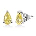 LUXURIANT 2 Ct. Lab Grown Yellow Diamond Solitaire Stud Push Post Earring in 9K White Gold SGL Certified VS