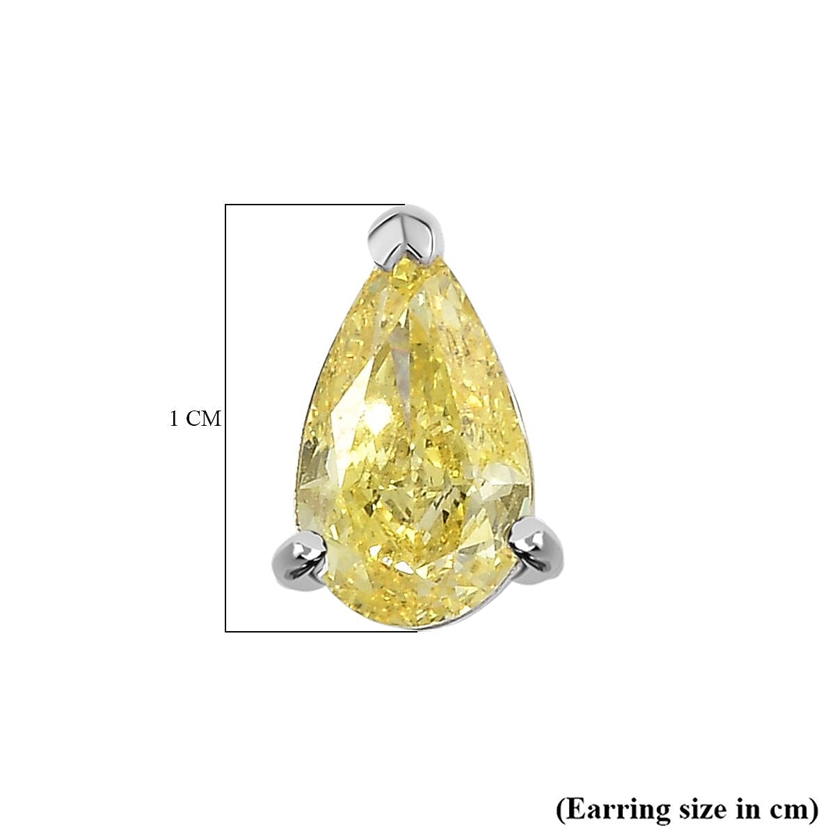 Luxuriant 9K White Gold Lab Grown Yellow Diamond (VS) Solitaire Stud Push Post Earring 2.00 Ct.