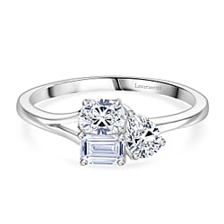 Luxuriant Lab Grown Diamond 3 Stone Ring in Sterling Silver