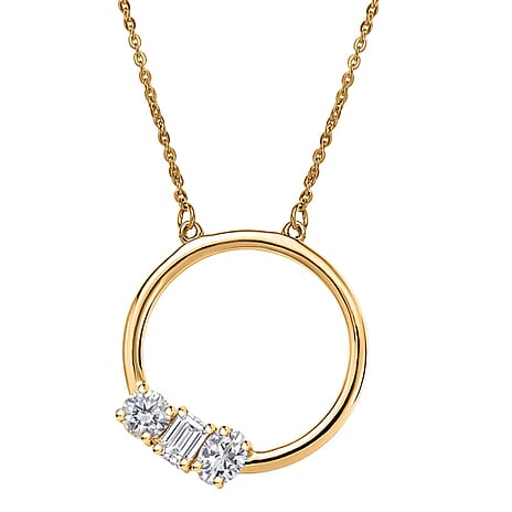 Luxuriant Lab Grown Diamond (VS-EF) Necklace (Size 20) with Lobster Clasp in 18K Vermeil Yellow Gold Plated Sterling Silver 0.79 Ct.