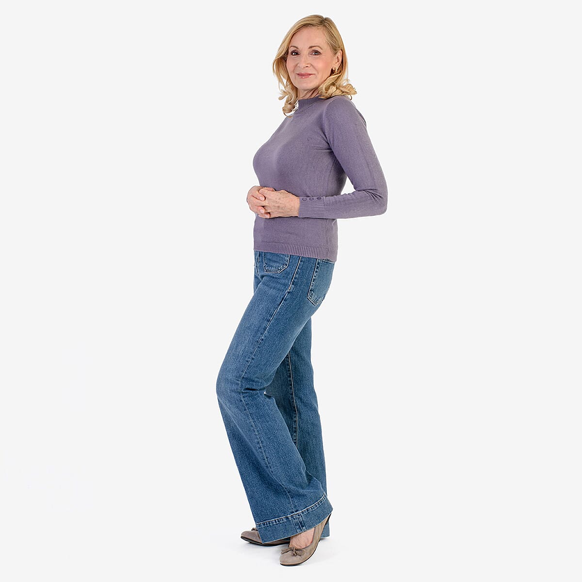 Pure And Natural Acrylic Cashmillon Jumper (Size - 18-20) - Dusky Plum