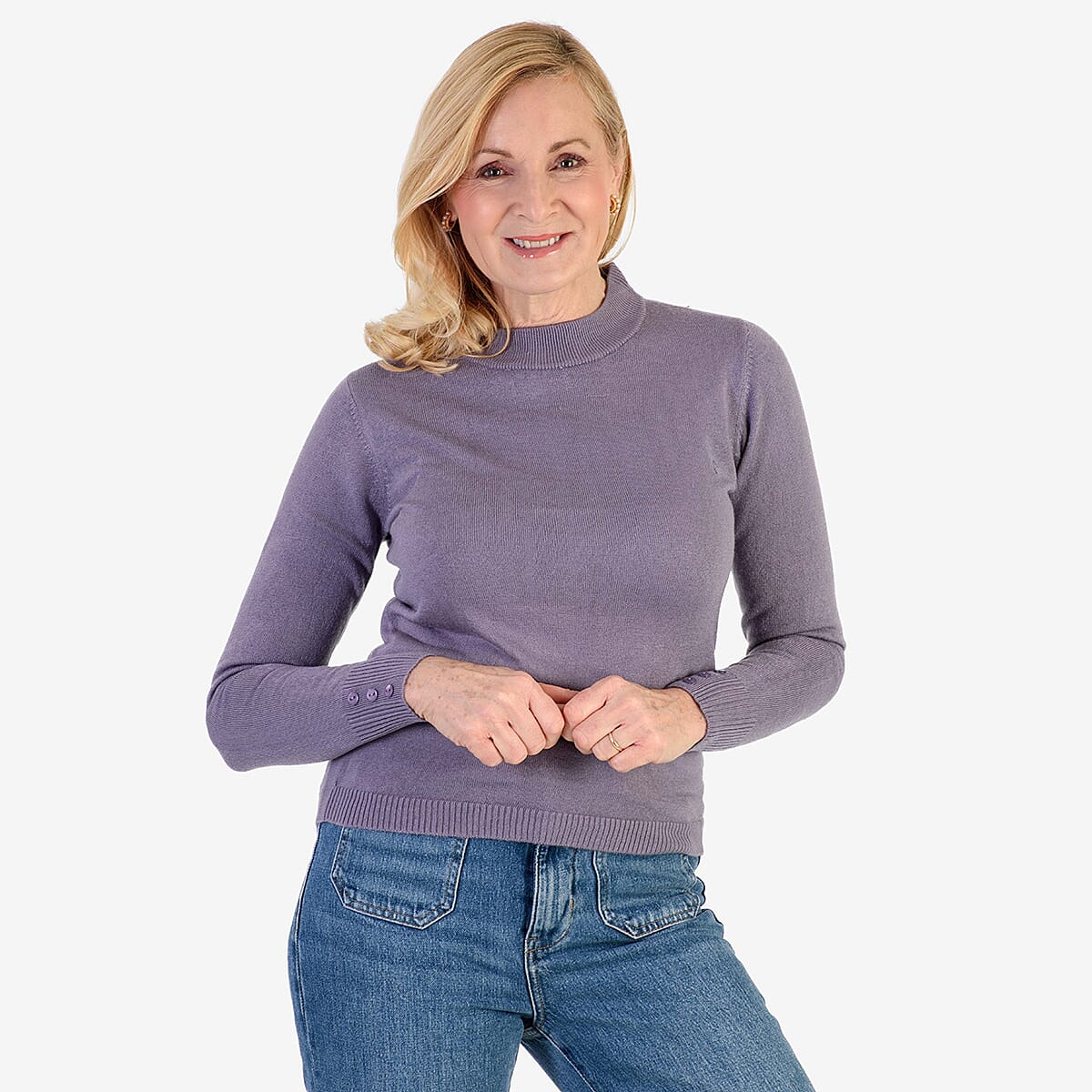 Pure And Natural Acrylic Cashmillon Jumper (Size - 18-20) - Dusky Plum