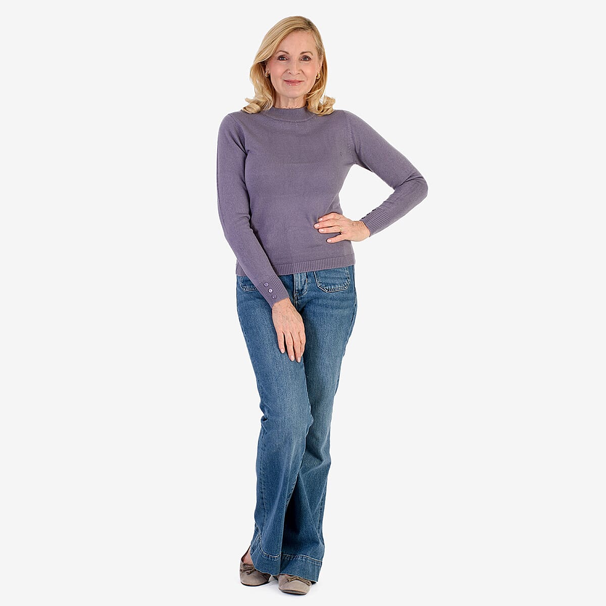 Pure And Natural Acrylic Cashmillon Jumper (Size - 22-24) - Dusky Plum