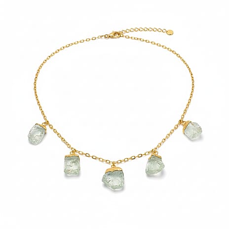 Prasiolite Necklace (Size 16 - 2 Ext) in Yellow Gold Plated 20.00 Ct.