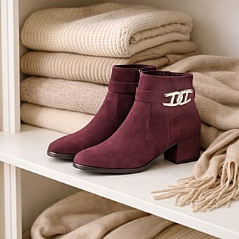 https://tjcuk.sirv.com/Products/82/8/8281317/Emma-Zelda-Suede-Look-Ankle-Boot-With-Gold-Buckle-Size-6-Plum_8281317_2.jpg?w=342&h=342