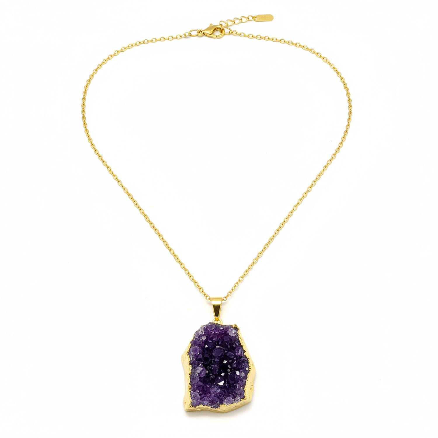 Amethyst Geode Pendant in Yellow Gold Plated 15.00 Ct.