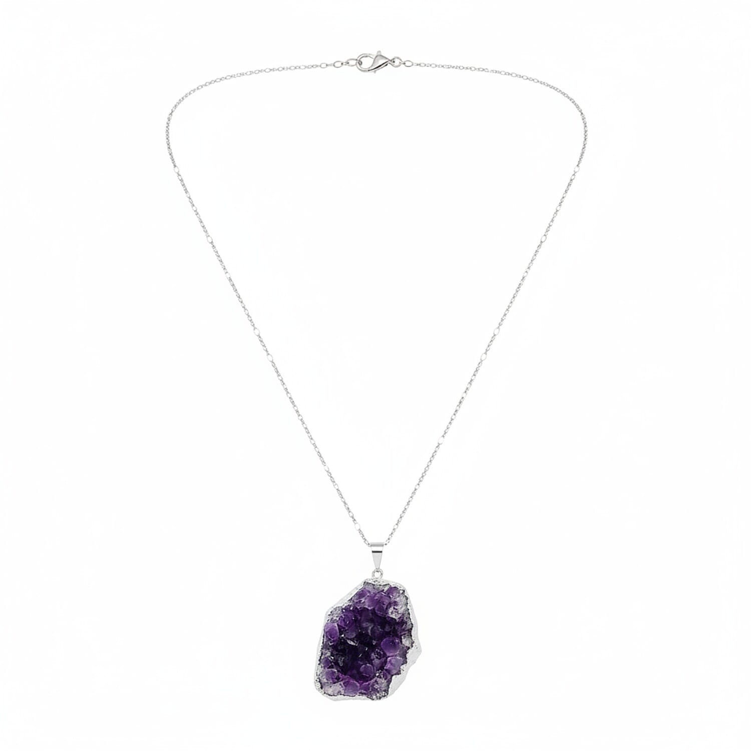 African Amethyst Pendant in Silver Plated 15.00 Ct.