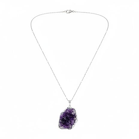 African Amethyst Pendant in Silver Plated 15.00 Ct.