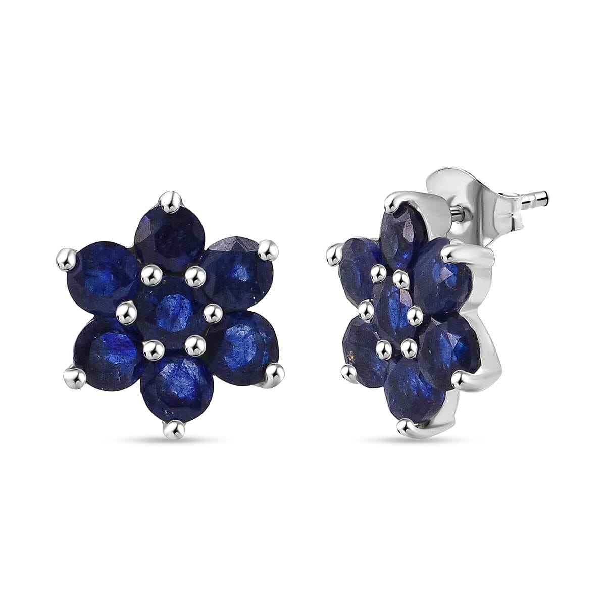 D'Joy Masoala Sapphire Earring in Rhodium Overlay Sterling Silver 2.38 Ct.