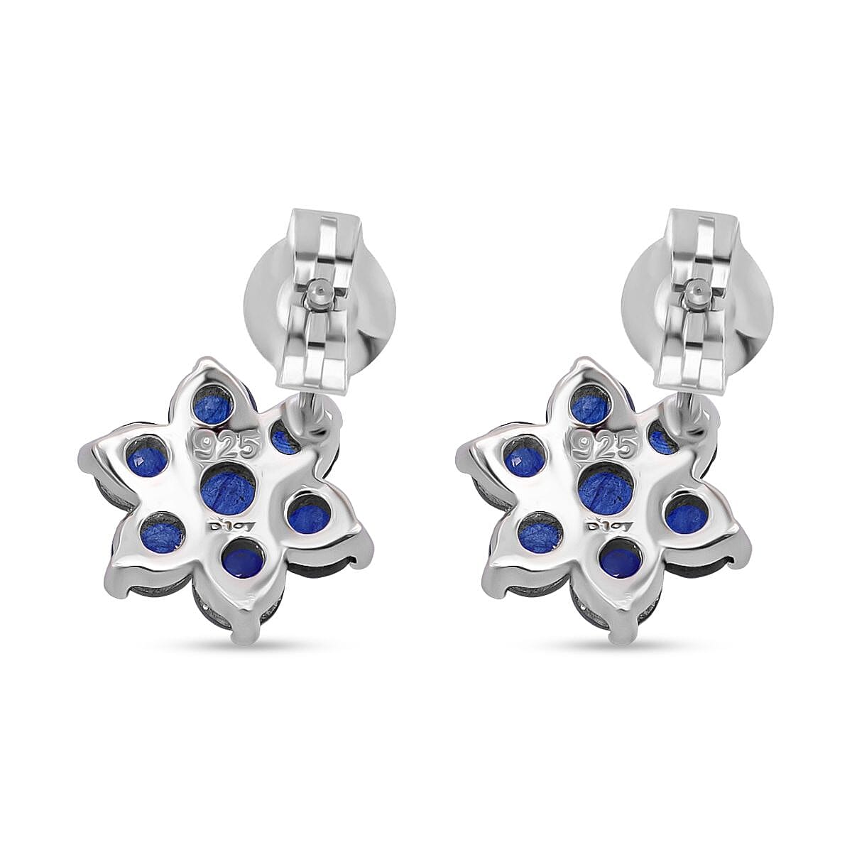 D'Joy Masoala Sapphire Earring in Rhodium Overlay Sterling Silver 2.38 Ct.