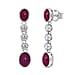 D'Joy Cabo Delgado Ruby & White Zircon Earring with Push Back in Rhodium Overlay Sterling Silver 5.09 Ct.