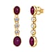 D'Joy Cabo Delgado Ruby & White Zircon Earring with Push Back in Rhodium Overlay Sterling Silver 5.09 Ct.