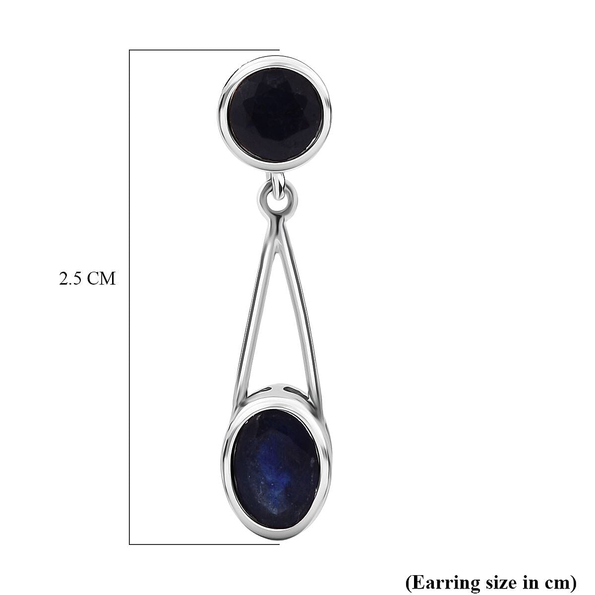 D'Joy Masoala Sapphire Earring in Rhodium Overlay Sterling Silver 4.17 Ct.