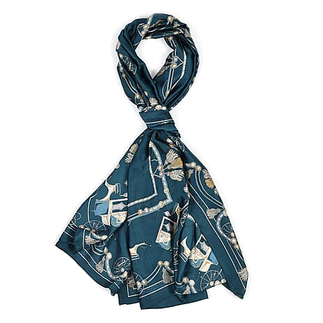 Super Soft Oversize Satin Scarf (180 x 80 cm) - Blue