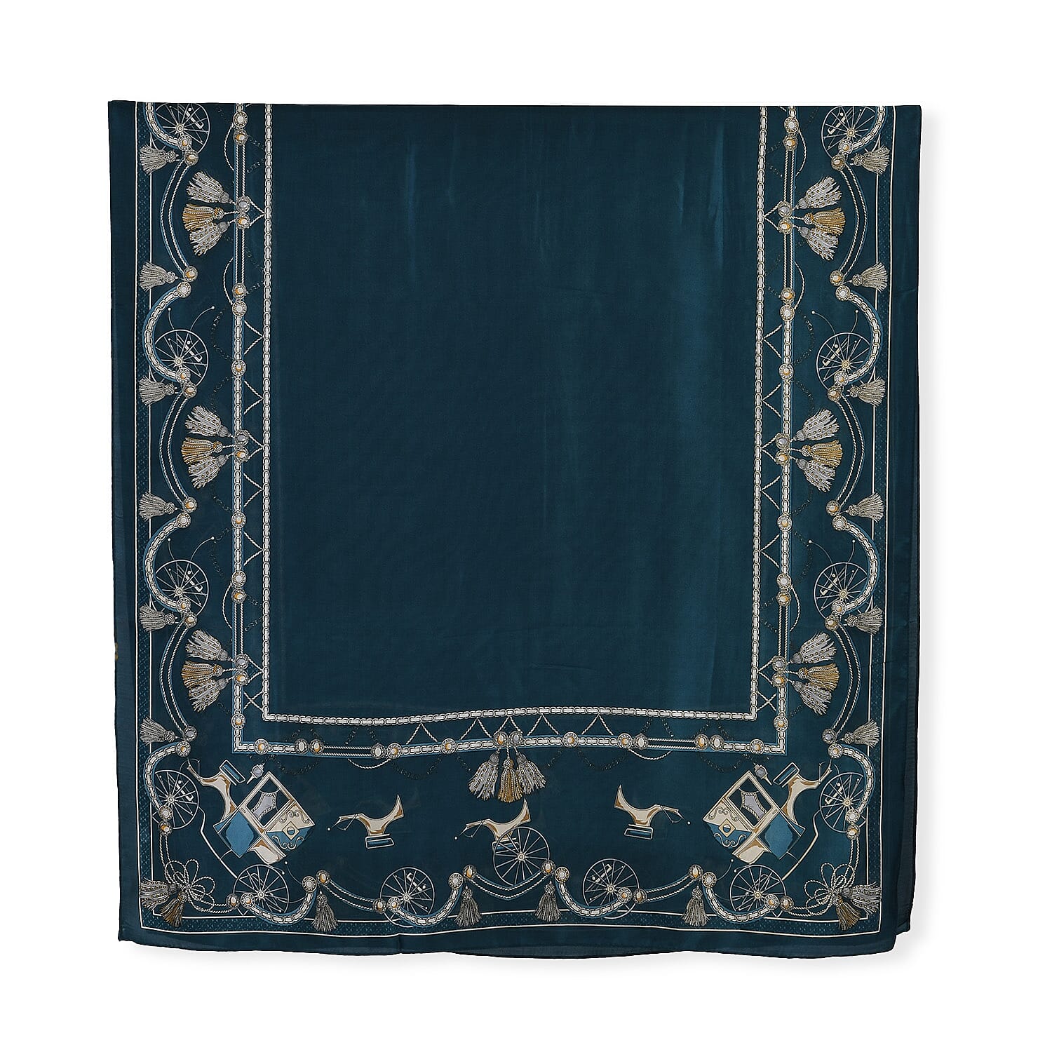 Super Soft Oversize Satin Scarf (180 x 80 cm) - Blue