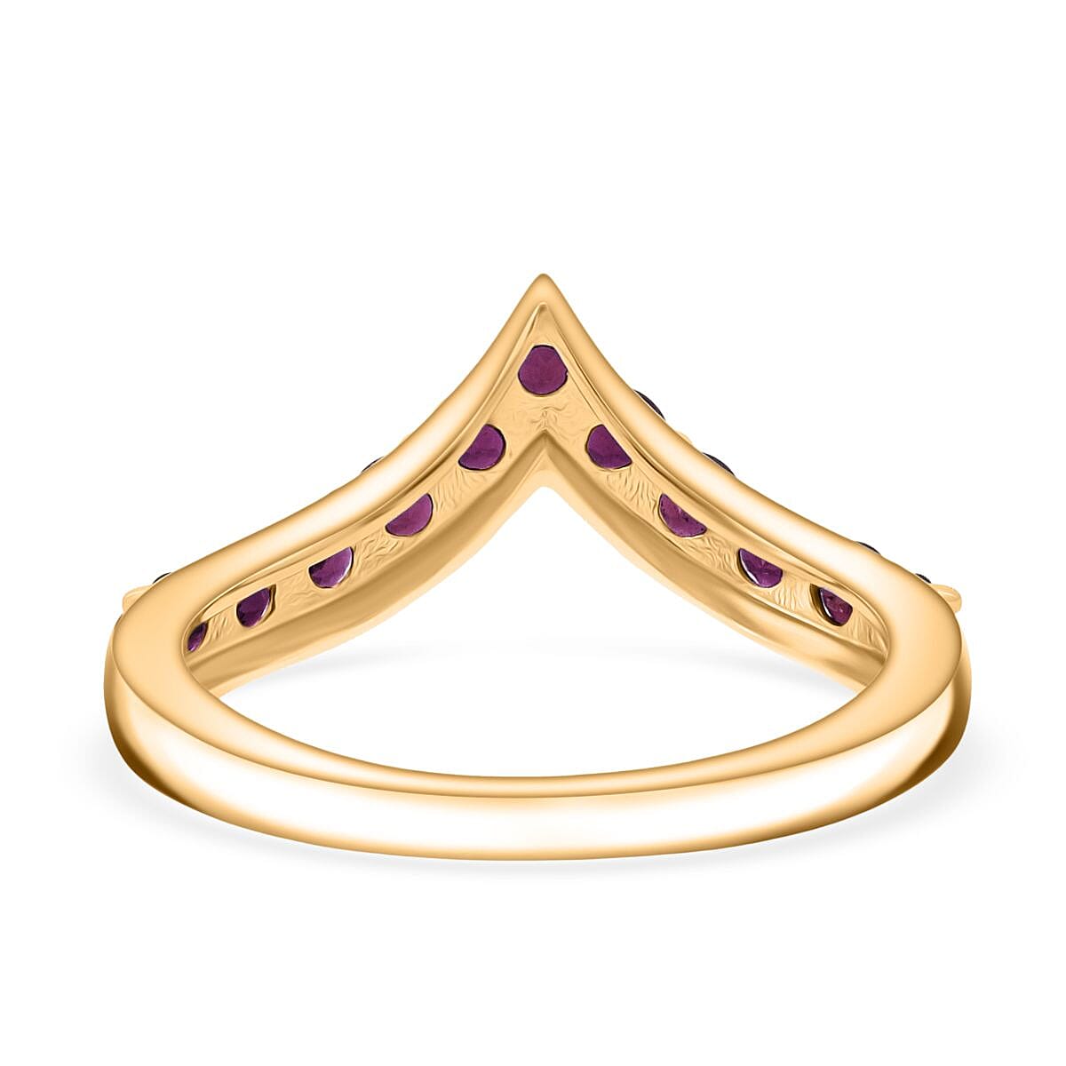 D'Joy African Ruby Ring in Yellow Gold Plated Sterling Silver