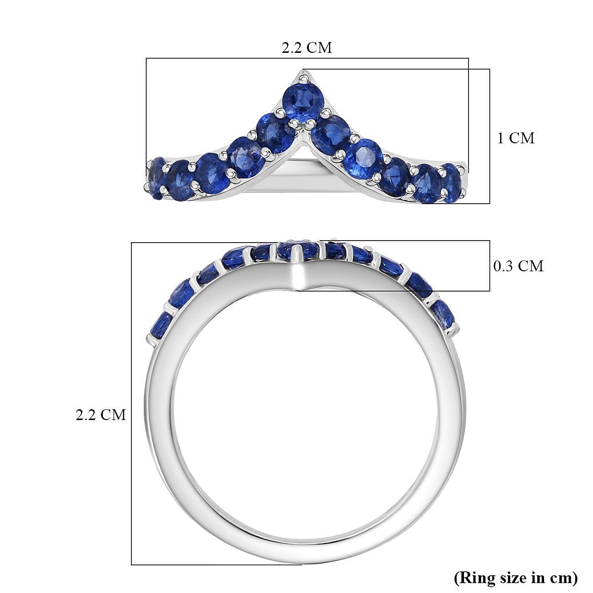 D'Joy Kyanite Ring in Rhodium Overlay Sterling Silver 1.05 Ct.